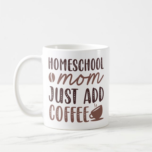 Caneca De Café Mãe da escola doméstica, adicione café (Esquerda)