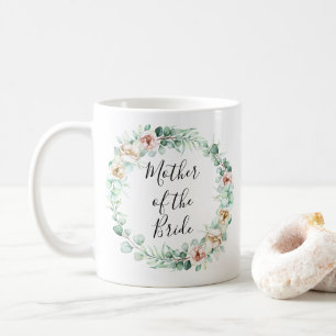 Caneca De Café mãe da noiva, a aquarela eucalyptus wreath