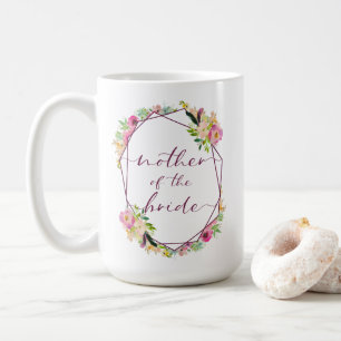 Caneca De Café Mãe da Noiva Blooming Chic Mint & Blush