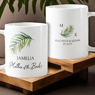 Caneca De Café Mãe da Noiva Folha de Palme Pai Casamento