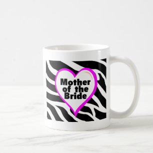 Caneca De Café Mãe da noiva (listras da zebra do coração)
