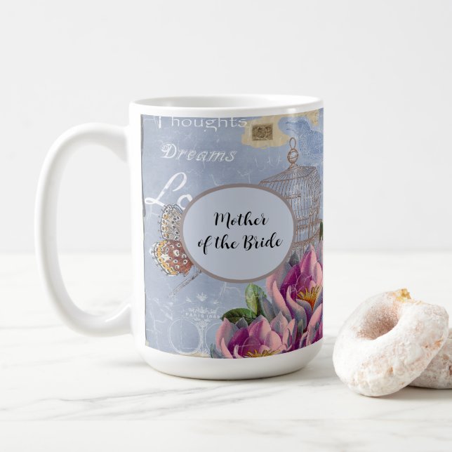 Caneca De Café Mãe da Noiva Pensamentos de Amor Vitorianos Sonhos (Com Donut)