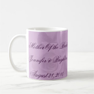Caneca De Café Mãe da noiva - "rosas bonitos da lavanda "