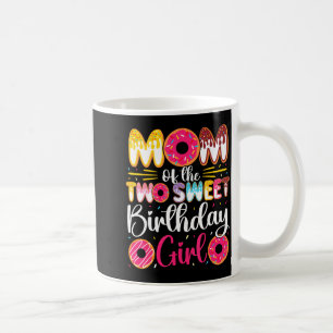 Caneca De Café Mãe das duas doces meninas aniversariantes donut 2