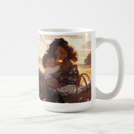 Caneca De Café Mãe de anime num campo de manhã