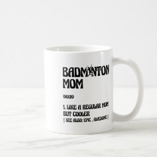 Caneca De Café Mãe de Badminton Jogador Shuttle