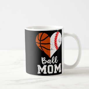 Caneca De Café Mãe de Ball Heart Divertido Baseball Basball Mãe