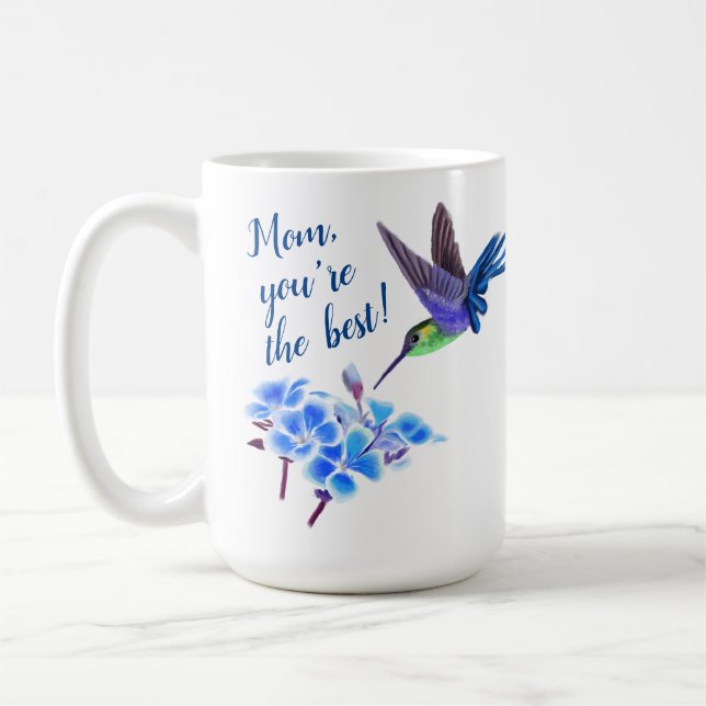Caneca De Café Mãe de beija-flor e flores (Esquerda)