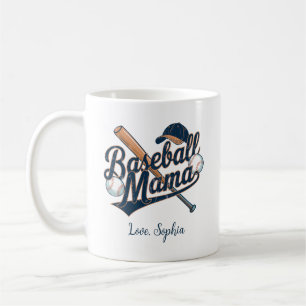 Caneca De Café Mãe de Beisebol, Dia das Mães Nome Personalizado