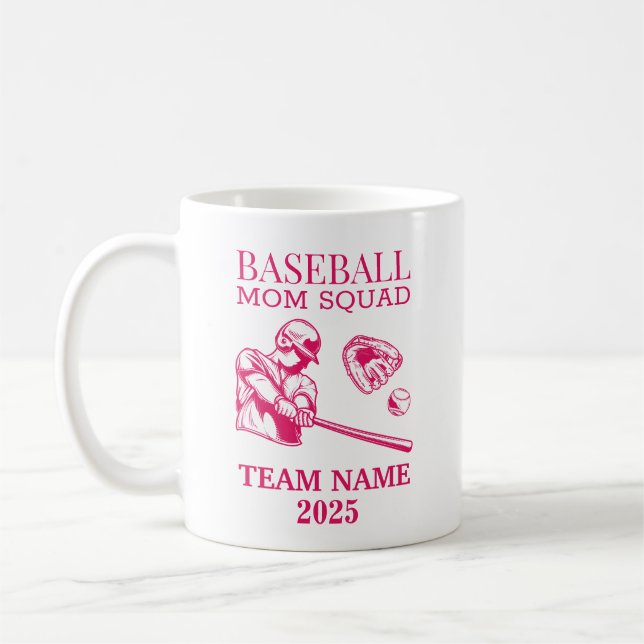Caneca De Café Mãe de beisebol personalizada  (Esquerda)