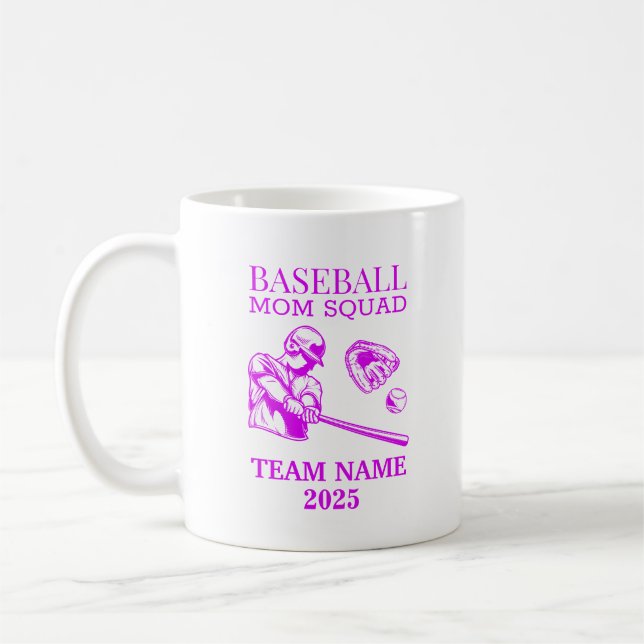 Caneca De Café Mãe de beisebol personalizada  (Esquerda)