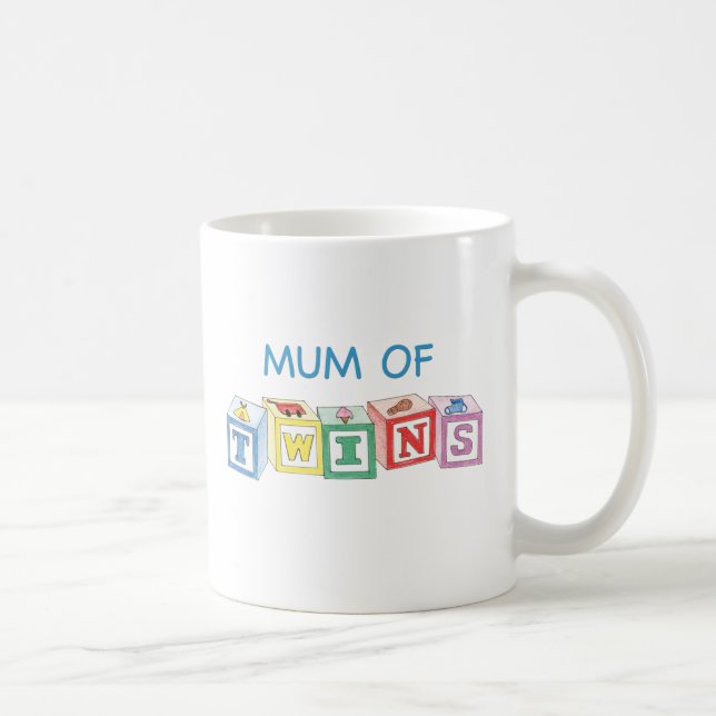 Caneca De Café Mãe de blocos dos gêmeos (Direita)