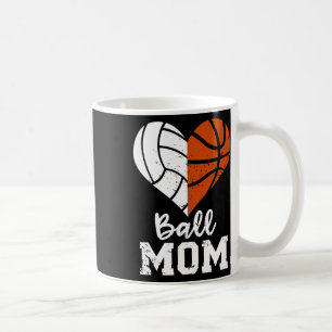 Caneca De Café Mãe de Bola Diversão do Coração de Voleibol