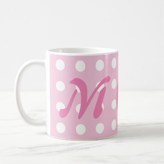 Caneca De Café Mãe de Bolinhas rosa (Esquerda)
