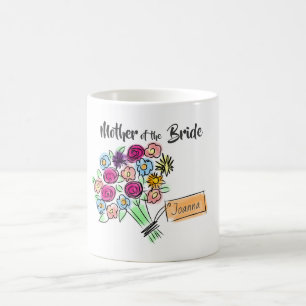 Caneca De Café Mãe de Bride Flores Personalizadas