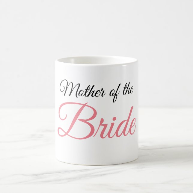Caneca De Café Mãe de Bride Script Rosa (Centro)