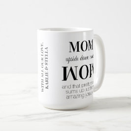 Caneca De Café Mãe de cabeça para baixo Uau Dia de as mães modern