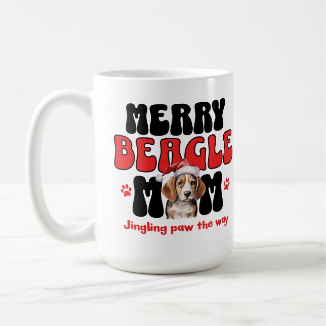 Caneca De Café Mãe de cachorro Beagle de Férias (Esquerda)
