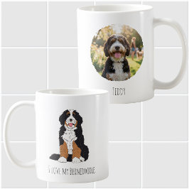 Caneca De Café Mãe de cachorro Bernedoodle personalizada com foto