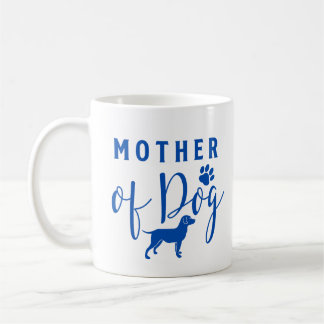 Caneca De Café Mãe de Cachorro, Cachorro Mãe Design Azul
