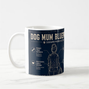 Caneca De Café Mãe de Cachorro Cockapoo Blueprint 