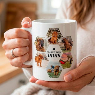 Caneca De Café Mãe de Cachorro Colagem de Fotos Personalizada com