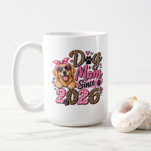 Caneca De Café Mãe de Cachorro Desde 2026 Leopardo Rosa