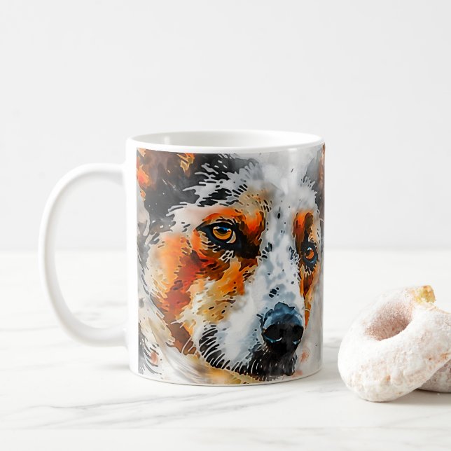 Caneca De Café Mãe de Cachorro Heeler (Com Donut)