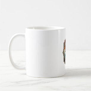 Caneca De Café Mãe de Cachorro Osso Bandana Antigo Quadro_1