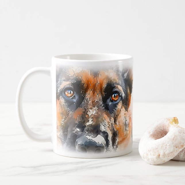 Caneca De Café Mãe de Cachorro Pastor Alemão (Com Donut)