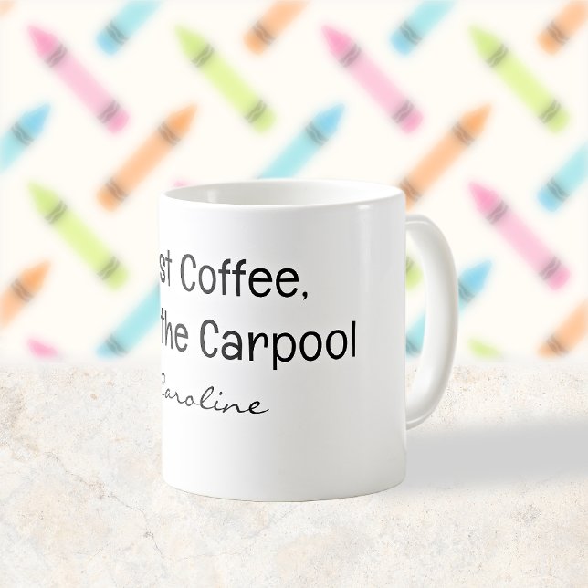 Caneca De Café Mãe de Carona de Volta à Escola (Criador carregado)