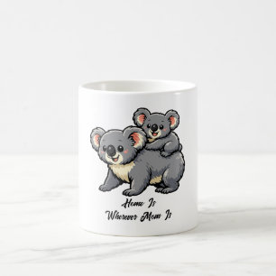 Caneca De Café Mãe de Coala Adorável e Filhote
