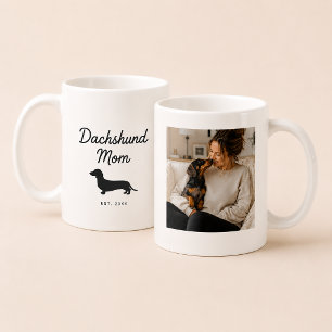 Caneca De Café Mãe de Dachshund   Foto Personalizada do Wiener Do