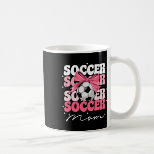 Caneca De Café Mãe de Futebol Groovy Mãe Coquete Laço Futebol _2 