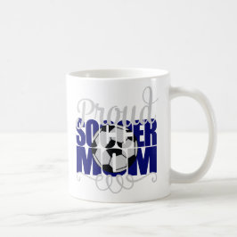 Caneca De Café Mãe de futebol orgulhosa de azul