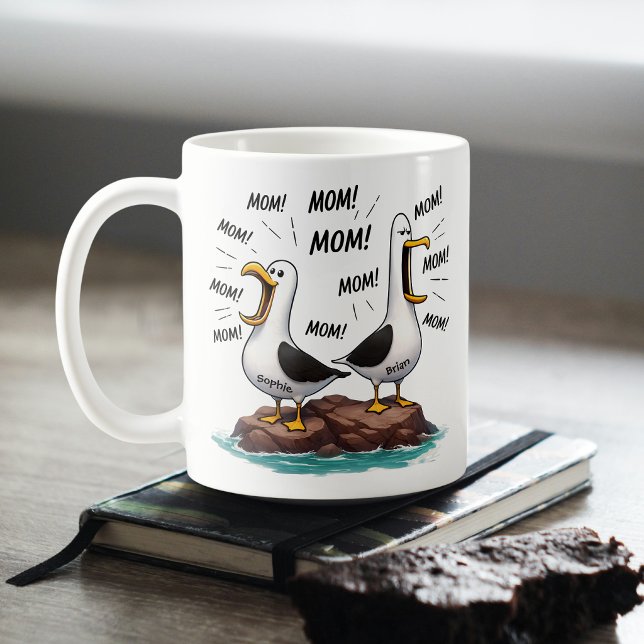 Caneca De Café Mãe de Gaivota Divertida Personalizada (Criador carregado)