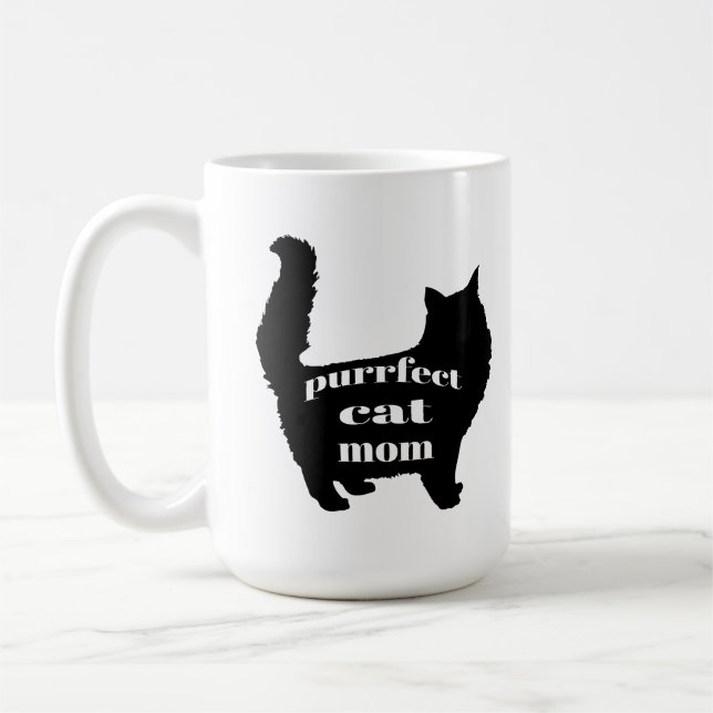 Caneca De Café Mãe de Gato Moderna Simples e Fofa (Esquerda)