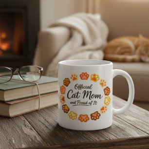 Caneca De Café Mãe de Gato Oficial e Orgulhosa da Coisa com Peg