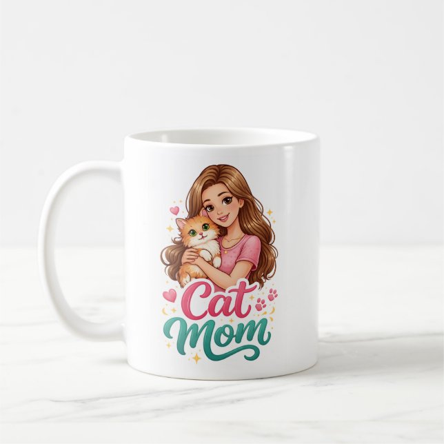 Caneca de Café Mãe de Gato – Presente de Amante de (Esquerda)