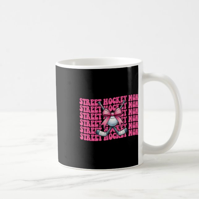 Caneca De Café Mãe de Hóquei de Rua Dia das Mães Rosa Coquette (Direita)