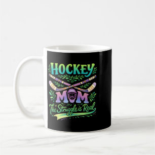Caneca De Café Mãe de jogador de hóquei A luta é real Espírito de