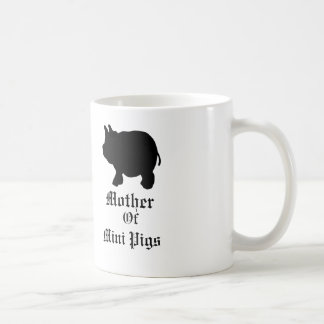 Caneca De Café Mãe de mini porcos/com o mini porco preto
