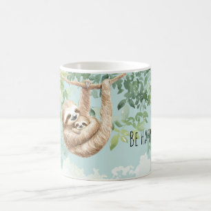 Caneca De Café Mãe de Preguiça Feliz Árvore do Bebê