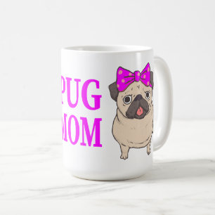 Caneca De Café Mãe de Pug Fofa Cartoon Cachorro Pugs