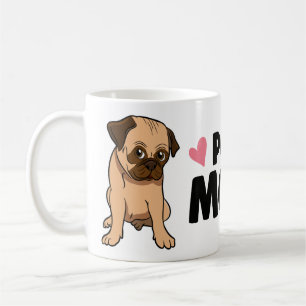 Caneca De Café Mãe de Pug Fofa Cartoon Cachorro Pugs