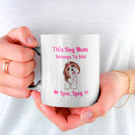 Caneca De Café Mãe de Shih Tzu Pertence a Mim Patas e Corações Ro