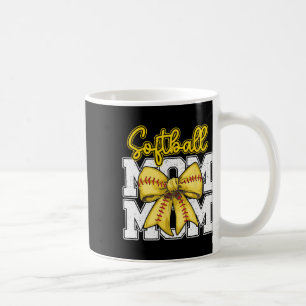Caneca De Café Mãe de Softball Coquette Laço Esporte Mamãe Dia da
