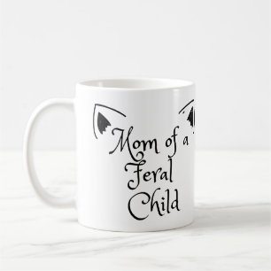 Caneca De Café Mãe de Uma Criança Selvagem de Preto com Raios de 