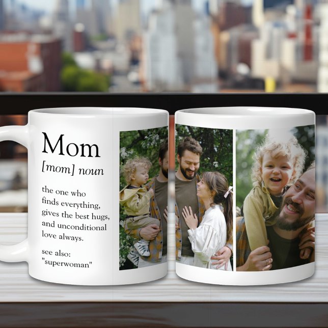 Caneca De Café Mãe Definição Foto Engraçada E Sensível Da Família (Criador carregado)