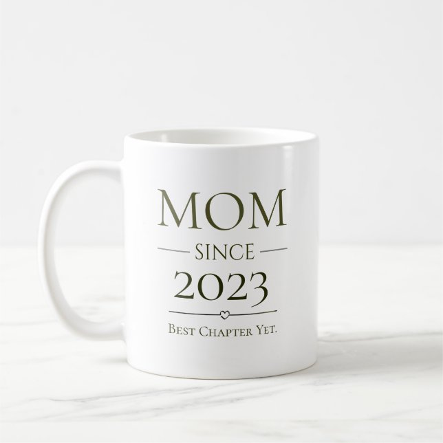 Caneca De Café Mãe Desde Ano Personalizado Melhor Capítulo Até Ag (Esquerda)